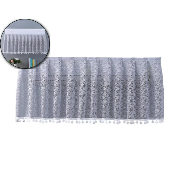 Linen Farmhouse Kitchen Curtains, Valances for Windows with Linen and Lace, Rustic Curtains for Bathroom Window, Kitchen, Cafe Curtain, 40" x 15", Gray