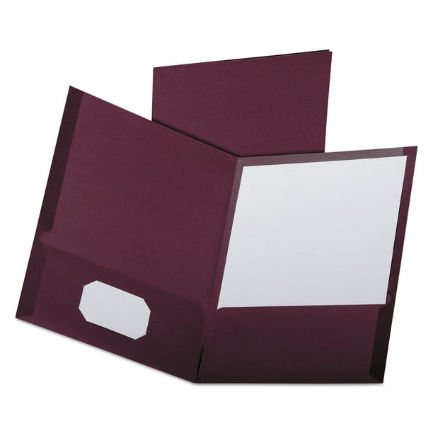 Linen Finish Twin Pocket Folders, 100-Sheet Capacity, 11 x 8.5, Burgundy, 25/Box Linen Finish Twin Pocket Folders, 100-Sheet Capacity, 11 x 8.5, Burgundy, 25/Box
