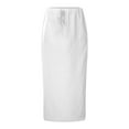 thumbnail image 1 of Linen Flared Maxi Skirt With Back Slit Elastic Waist Drawstring Long Flowy Ankle Length Skirt Adult Skirts for Women plus Size Work Skirt Fall Skirts Metallic Skirt Belly Dancing Skirt Bed Skirt for, 1 of 8