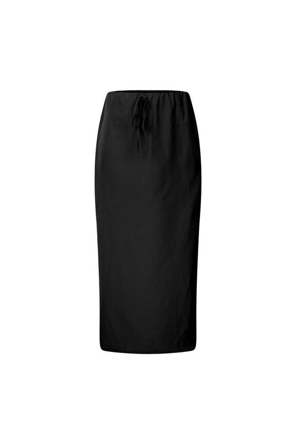 Linen Flared Maxi Skirt With Back Slit Elastic Waist Drawstring Long Flowy Ankle Length Skirt Adult Skirts for Women plus Size Work Skirt Fall Skirts Metallic Skirt Belly Dancing Skirt Bed Skirt for