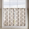 Linen Floral Window Curtains Vintage Black on Beige 26
