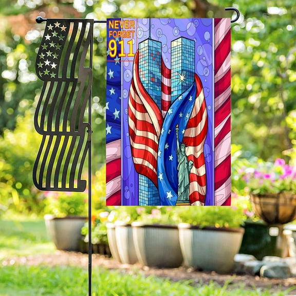 Linen Garden Flag Banner - 911
Never Forget 12x18