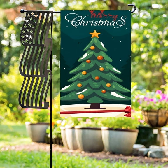Linen Garden Flag Banner - Christmas
Winter Blue Tree 12x18
