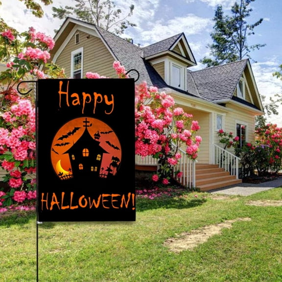 Linen Garden Flag Banner - Halloween
- Haunted House 12"x18"
