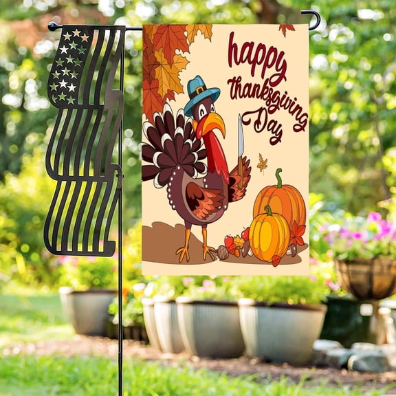 Linen Garden Flag Banner - Thanksgiving
Happy Thanksgiving Day 12x18