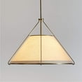 Linen Glow Soft Lighting Brass Pendant Light ,Burnished Brass Finish