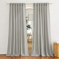thumbnail image 1 of Linen Gray Curtains for Windows, Rod Pocket & Back Tab Thick Flax Semi Sheer Eclectic Drapes Privacy Assured with Light Filtering for Kids Room/Living Room, W55 x L84, 2 Pieces, 1 of 8