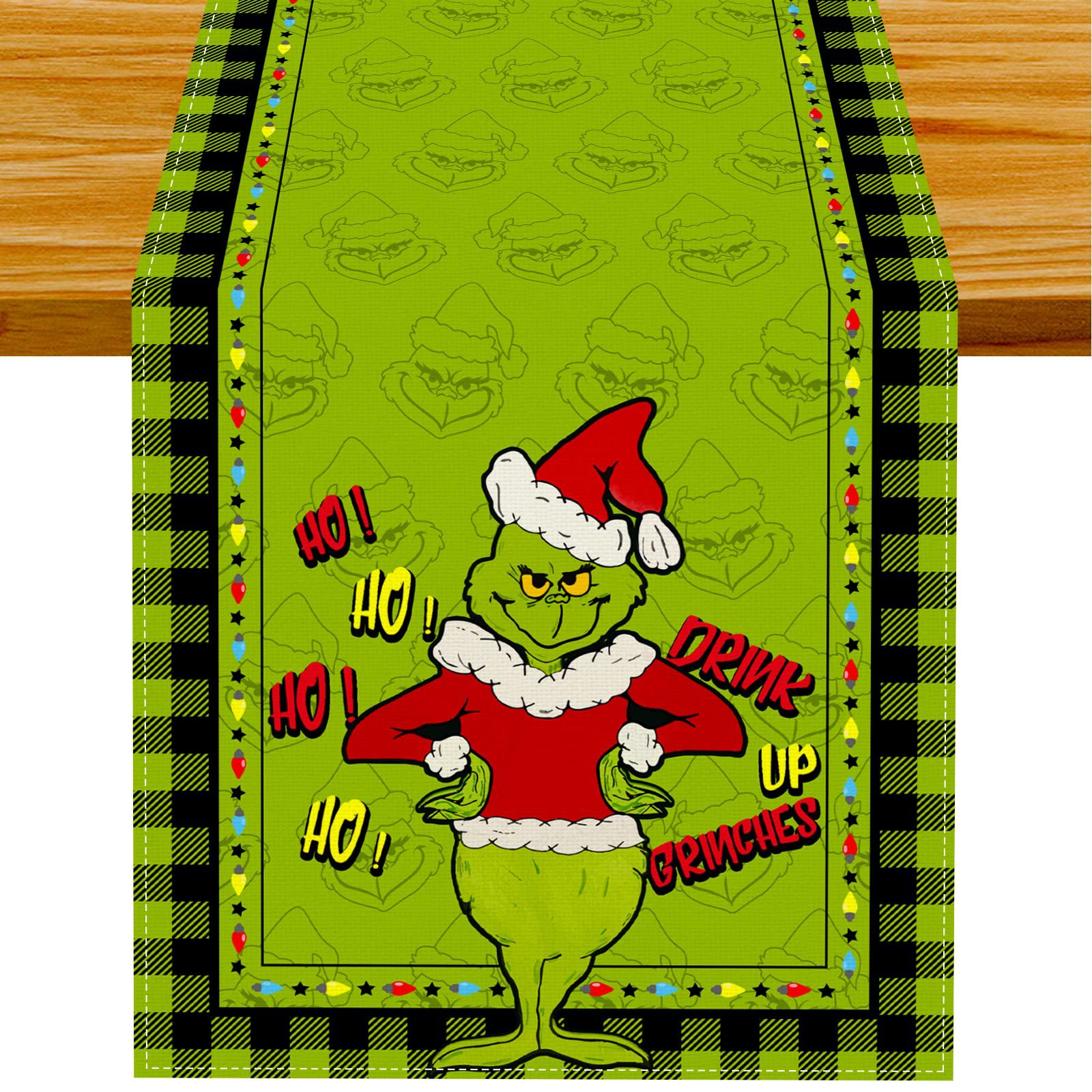 Linen Green Christmas Grinch Table Cloth Merry Grinchmas Tablecloth