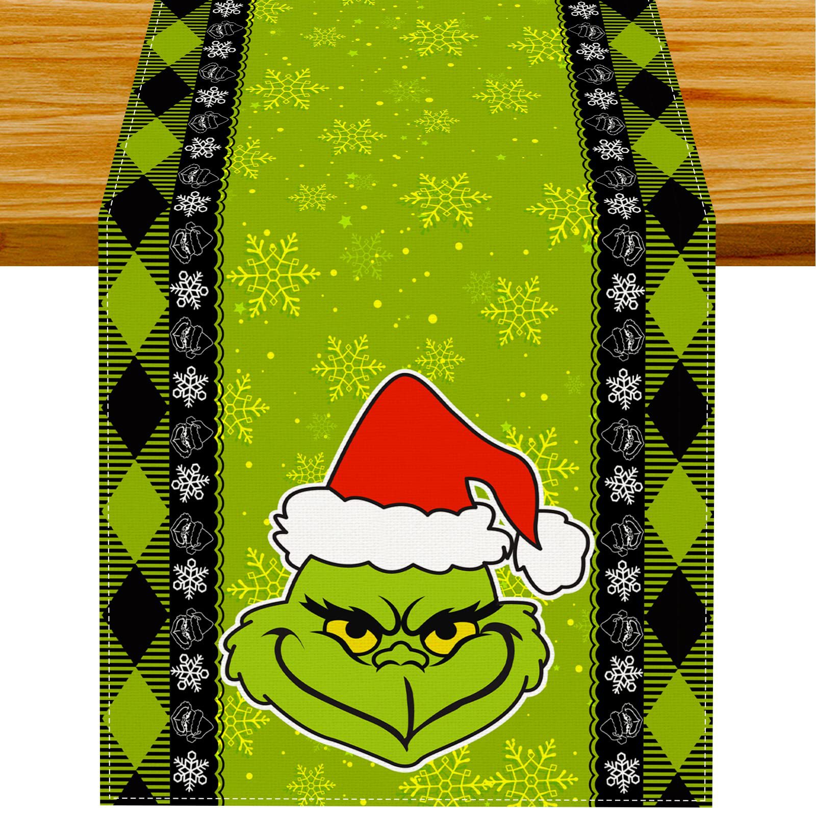 Linen Green Christmas Grinch Table Cloth Merry Grinchmas Tablecloth