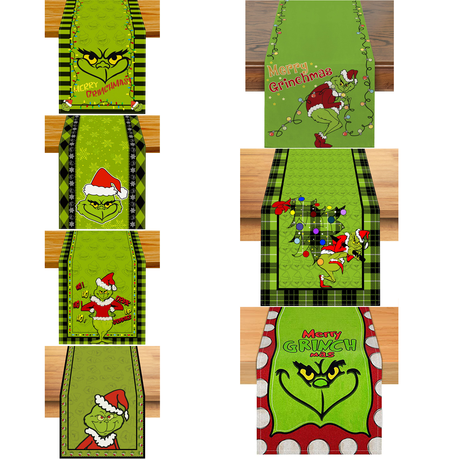 Linen Green Grinch Christmas Tablecloth Merry Grinchmas Tablecloth