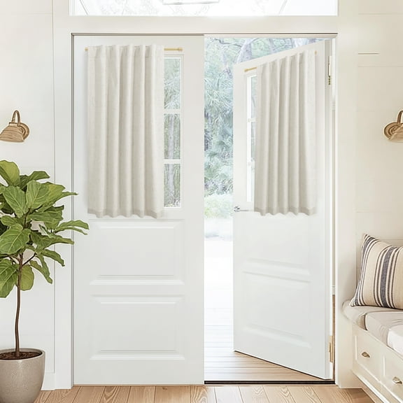 Linen Half Door Curtafor Window Set Of 2 Blackout Short 40 Inch Length Small Front Glkitchen