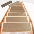 thumbnail image 1 of Linen Imitation Stair Tread Mat, Black Rubber Backing, Non-Slip Stair Runner for Indoor Steps, Water Absorbent Kitchen Staircase Carpet for Safety (1 Pc), 1 of 6