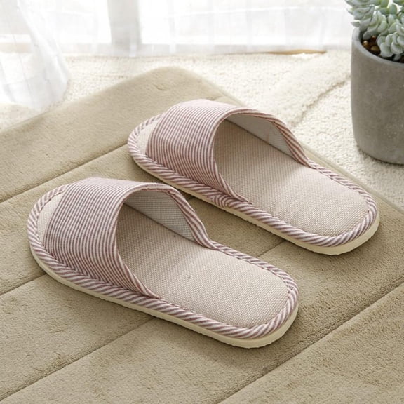 Linen Indoor Home Slippers For Men And Women Home Garden Household Commodities Slippers