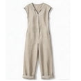 thumbnail image 1 of Linen Jumpsuits for Women Button Down Dressy Casual Loose One Piece Overalls Short Sleeve Wide Legs Rompers, 1 of 3
