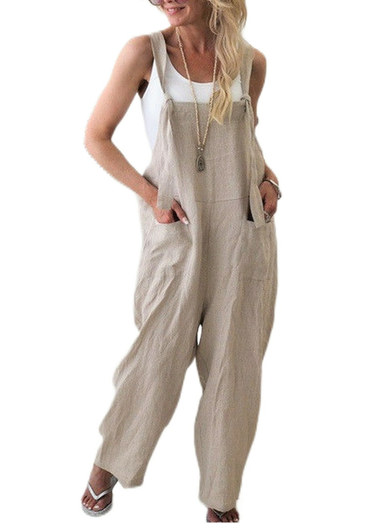 Linen Overalls Strap Jumpsuit Wide Leg Buy Womens Jumpsuit