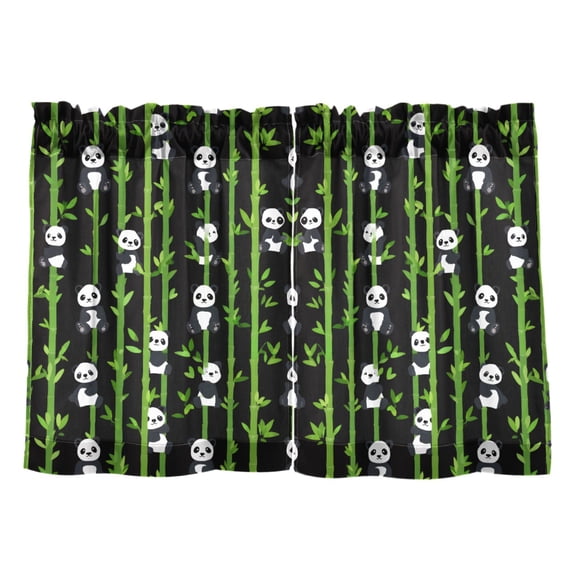 Linen Kitchen Curtains Cute Pandas Tier Curtains Tier Kitchen Living Room Bedroom Balcony 2 Panels 27x24 Inch