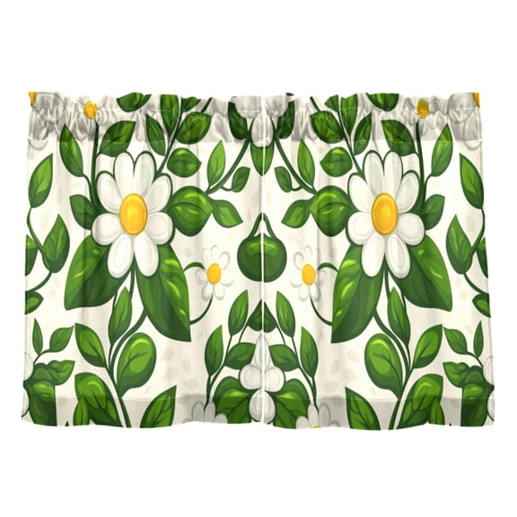 Linen Kitchen Curtains Daisy Chain Tier Curtains Tier Kitchen Living Room Bedroom Balcony 2 Panels 27x24 Inch