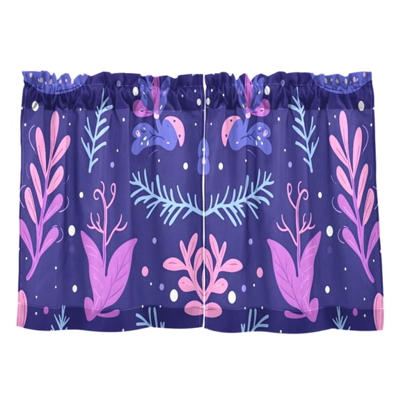 Linen Kitchen Curtains Fantasy Color Leaves Tier Curtains Tier Kitchen Living Room Bedroom Balcony 2 Panels 27x36 Inch