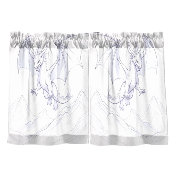 Linen Kitchen Curtains Fantasy Dragon Tier Curtains Tier Kitchen Living Room Bedroom Balcony 2 Panels 27x36 Inch