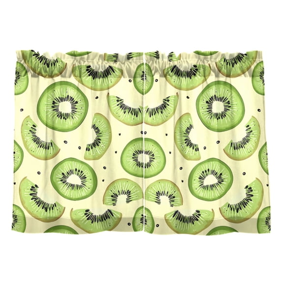 Linen Kitchen Curtains Kiwi Fruit Pattern Tier Curtains Tier Kitchen Living Room Bedroom Balcony 2 Panels 27x24 Inch