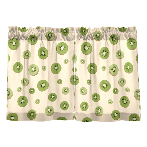 Linen Kitchen Curtains Kiwi Pattern Tier Curtains Tier Kitchen Living Room Bedroom Balcony 2 Panels 27x24 Inch