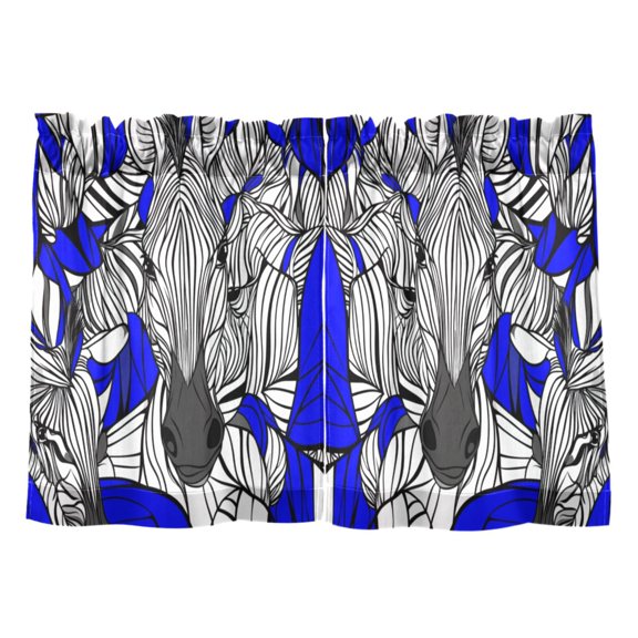 Linen Kitchen Curtains Mysterious Zebra Pattern Design Tier Curtains Tier Kitchen Living Room Bedroom Balcony 2 Panels 27x24 Inch