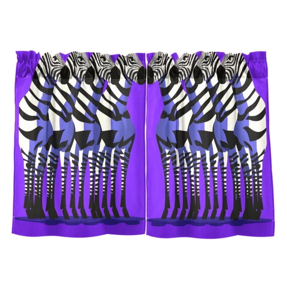 Linen Kitchen Curtains Mysterious Zebra Pattern Tier Curtains Tier Kitchen Living Room Bedroom Balcony 2 Panels 27x24 Inch