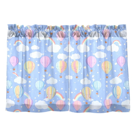 Linen Kitchen Curtains Pastel Rainbow Sky Tier Curtains Tier Kitchen Living Room Bedroom Balcony 2 Panels 27x36 Inch