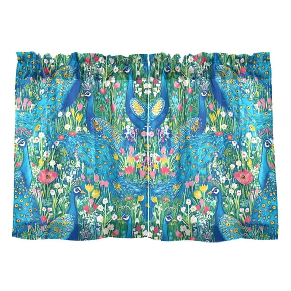 Linen Kitchen Curtains Regal Peacocks Tier Curtains Tier Kitchen Living Room Bedroom Balcony 2 Panels 27x24 Inch
