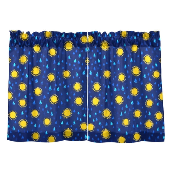 Linen Kitchen Curtains Sun Raindrop Fantasy Tier Curtains Tier Kitchen Living Room Bedroom Balcony 2 Panels 27x24 Inch