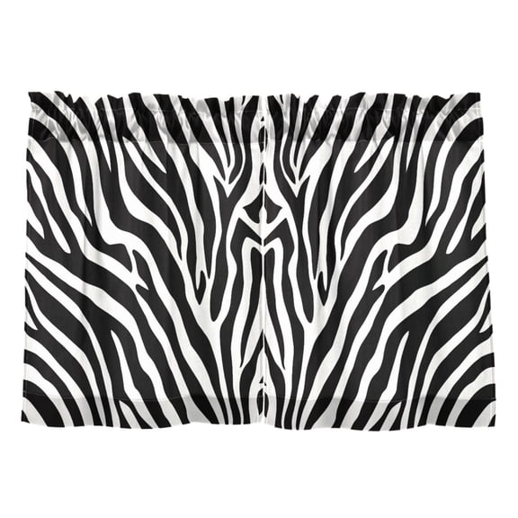 Linen Kitchen Curtains Zebra Stripe Design Tier Curtains Tier Kitchen Living Room Bedroom Balcony 2 Panels 27x24 Inch