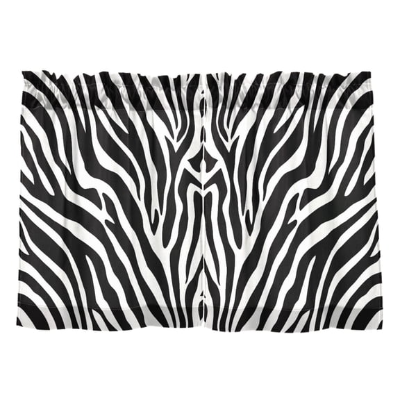 Linen Kitchen Curtains Zebra Stripe Design Tier Curtains Tier Kitchen Living Room Bedroom Balcony 2 Panels 27x36 Inch