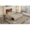 thumbnail image 1 of Linen L-Shape Sectional Sofa with Adjustable Headrest, Wireless Charging, and Hidden Storage, Beige, 1 of 35