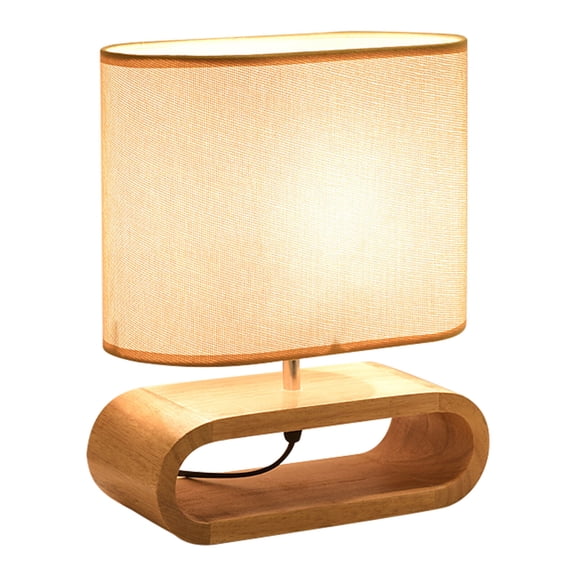 Linen Lampshade Night Light Romantic Table Desk Bedside Warm Led Lamp Home Decor Beige
