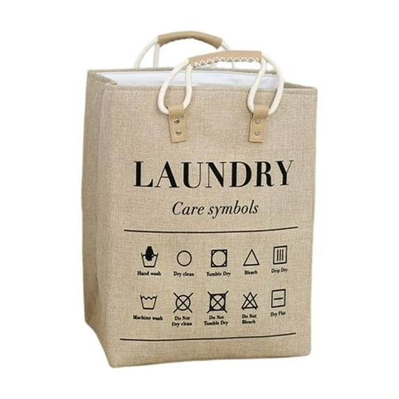 Linen Laundry Basket, Large size,Foldable Freestanding Hamper with Handles for Laundry Room, College Dorm, Bedroom, Bathroom, Space-Saving Storage