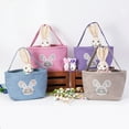 thumbnail image 1 of Linen-Like Easter Bunny Ear Basket - Cute Handheld Storage Bag for Eggs & Gifts, Festive Party Decoration, Durable Lightweight Accessory, Perfect Easter & Year of The Horse Holiday Essential, Purple, 1 of 6