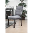 thumbnail image 1 of Linen Like Fabric Upholstered Solid Wood Side Chair In Rustic Style, Gray, Pack of Two - Saltoro Sherpi, 1 of 2