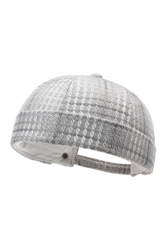Linen Like Textured Cap,Adjustable Brimless Hat,Unisex Casual Headwear,Soft Linen Texture Breathable Material With Adjustable No Brim Design,Lightweight Casual Cap For Outdoor Street Wear,Light Ashy