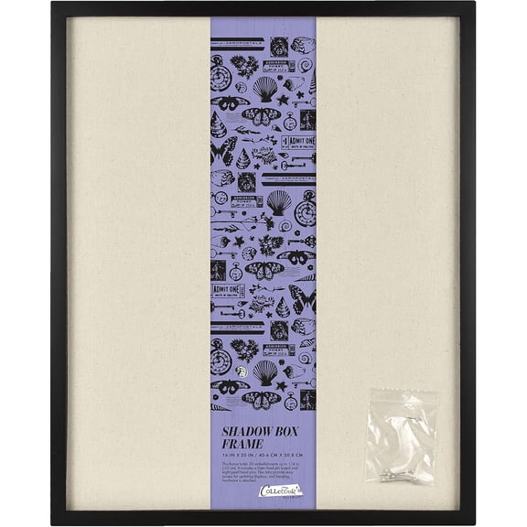 Linen Lined Shadow Box Frame, 12 x 12 Inch, Black