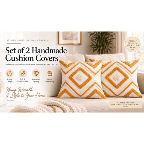 The Linen Lining 18 x 18 Traditional Jaipur Cushion 9 Linen Lining Cotton Decorative Pillow Case, Breathable (2 Count)