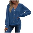 thumbnail image 1 of Linen Long Sleeve Shirt Women Button Up Workout Sweatshirt Casual Full Sleeve Round Neck Tops Loose Blouse Graphic Sweatshirt, 1 of 6