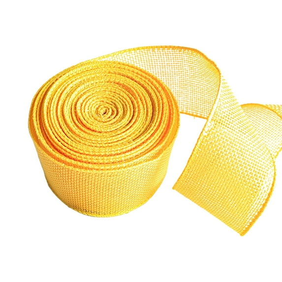 Cotton Like Bow Ribbon Fabric Strip Decor, Yellow Holiday Decorations Featuring Cotton Like Ribbons Bows of 5Cm Wide Fabric Strips Available in Multiple Colors.