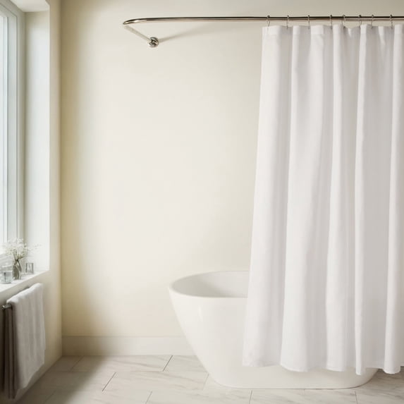 Linen-Look Shower Curtain by Comfort Canopy, 72" x 72", White