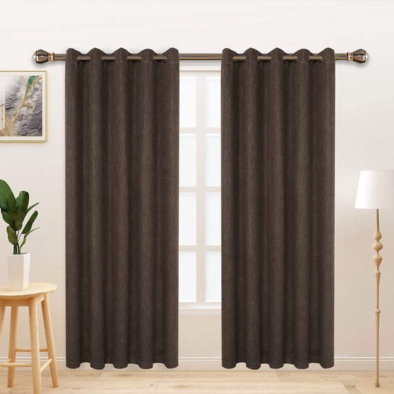 Linen Look Textured Blackout Curtains with Thermal Insulated Liner ...