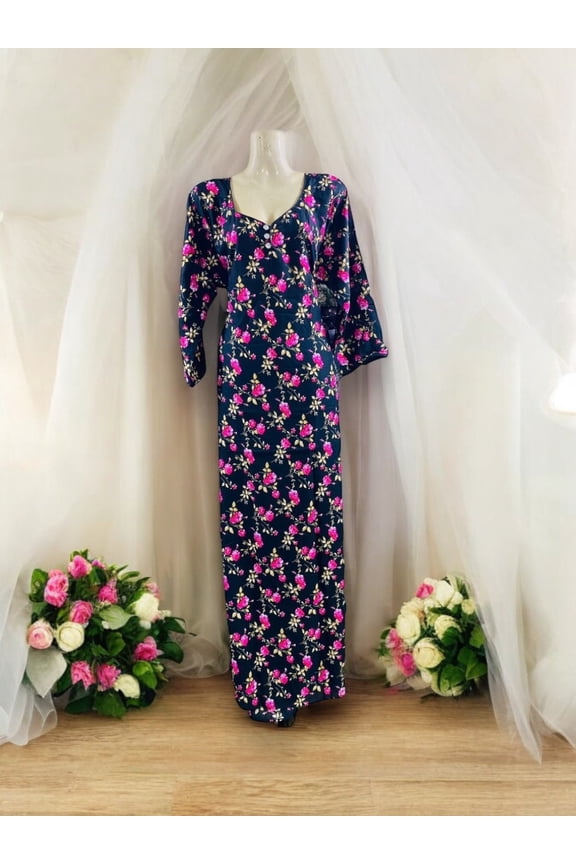 Traditional BD Linen Maxi with Matching Dupatta Cultural Wear for Women, 09