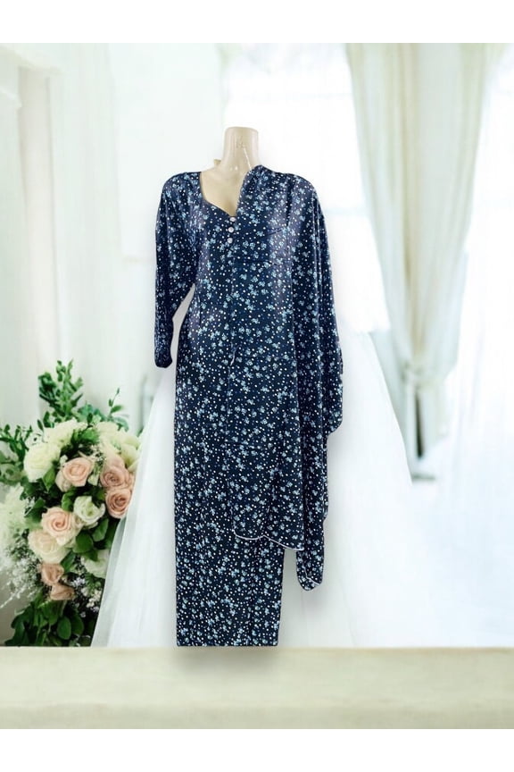 Traditional BD Linen Maxi with Matching Dupatta Cultural Wear for Women, 118