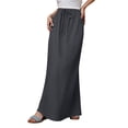 thumbnail image 1 of Linen Maxi Skirt For Women Boho Summer A-Line Flowy Long Skirt With Comfy Drawstring Waist, 1 of 7