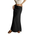 thumbnail image 1 of Linen Maxi Skirts for Women Trendy Summer Comfy Drawstring Waist A Line Skirts Cute Vacation Boho Long Flowy Skirts Black S, 1 of 6