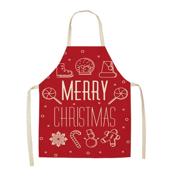 Linen Merry Christmas Apron Christmas Decorations for Home Kitchen Accessories New Year Christmas