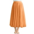 thumbnail image 1 of Linen Midi Skirts for Women High Waist Pleated Skirts Elastic Waist Below Knee Length Flowy Skirt, 1 of 5